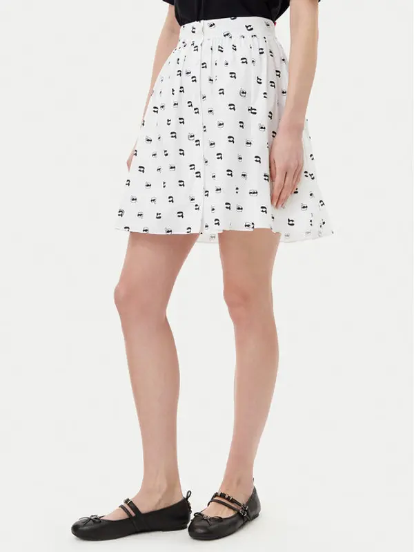 Karl Lagerfeld KARL LAGERFELD Trapez suknja A2W12029 Bijela Regular Fit