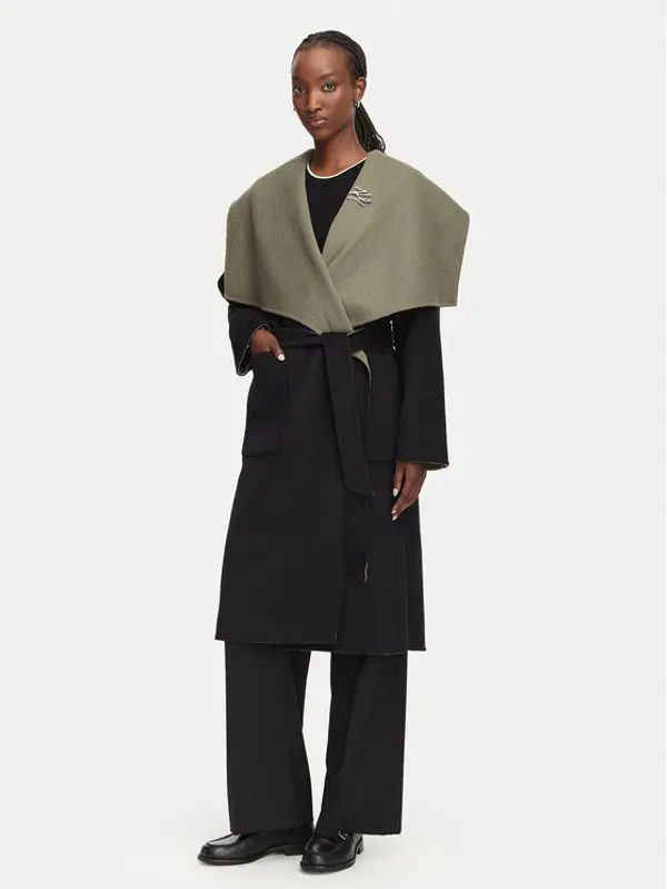 Karl Lagerfeld KARL LAGERFELD Vuneni kaput B3W15030 Smeđa Relaxed Fit