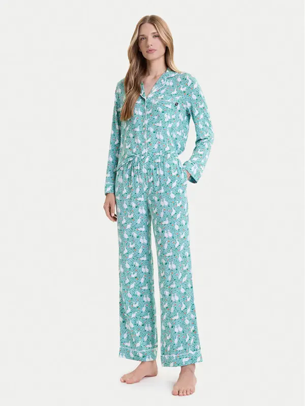 Kate Spade Kate Spade Pidžama KSI82756 Zelena Relaxed Fit