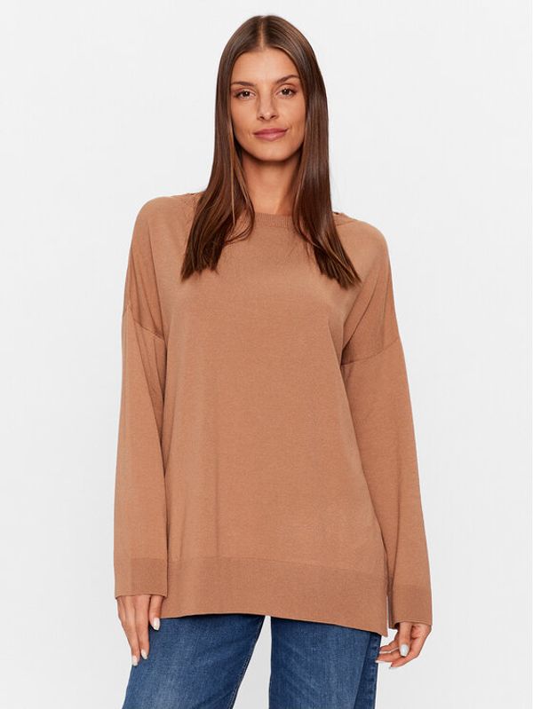 Kontatto Kontatto Džemper 3M1141 Smeđa Regular Fit