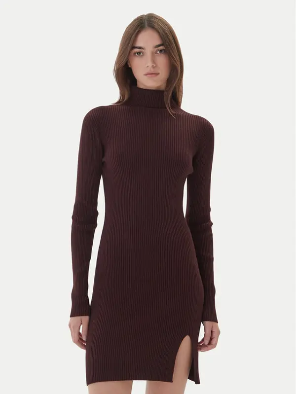 Kontatto Kontatto Džemper haljina 3M0827C Smeđa Slim Fit