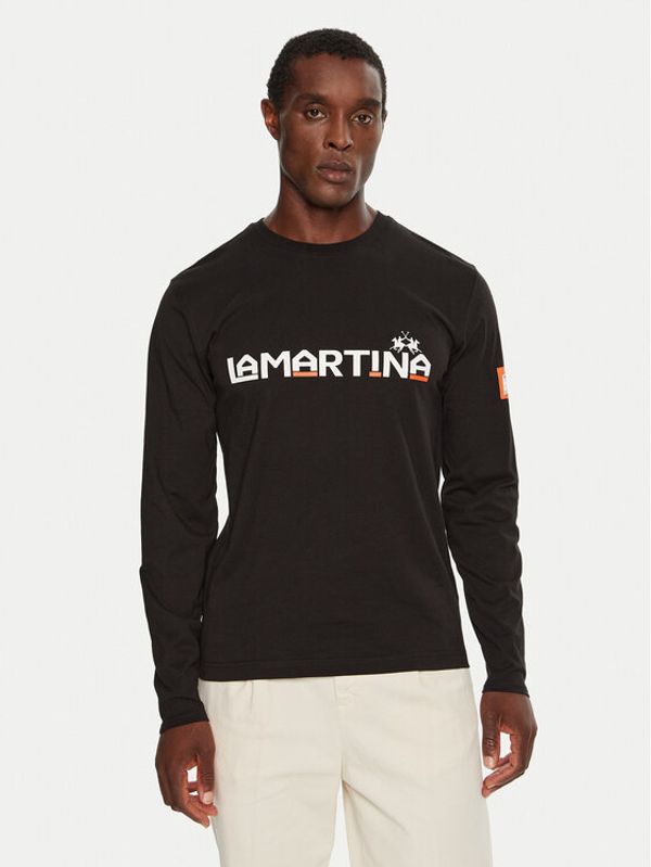 La Martina La Martina Majica dugih rukava ZMR008 JS206 Crna Regular Fit