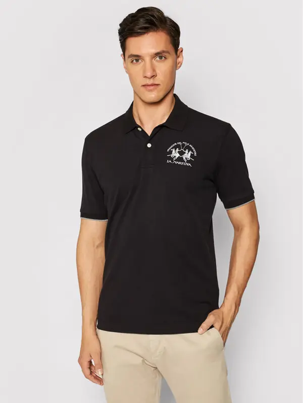LA MARTINA La Martina Polo CCMP01 PK001 Crna Regular Fit