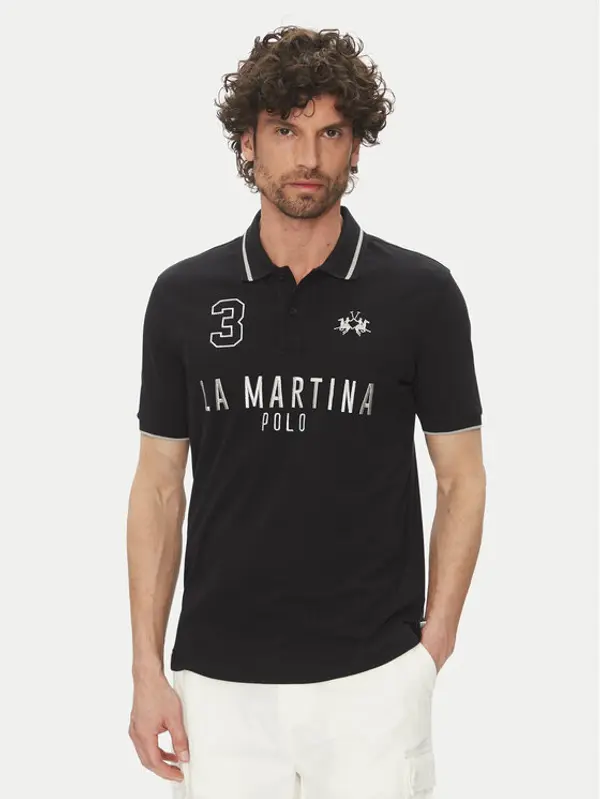 LA MARTINA La Martina Polo Yeshayahu MAP320 PK001 Crna Regular Fit