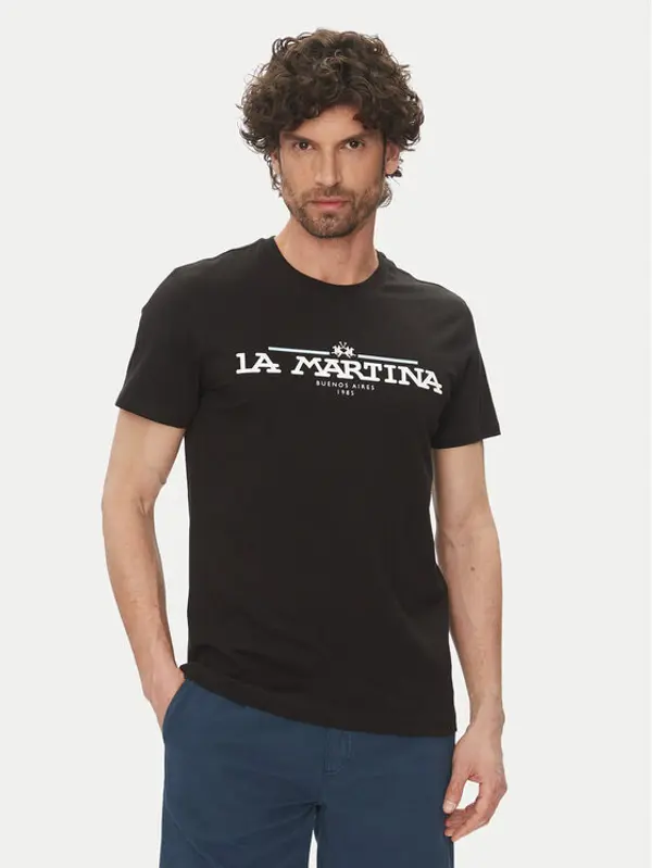 LA MARTINA La Martina T-shirt Aguer MAR304 JS206 Crna Regular Fit