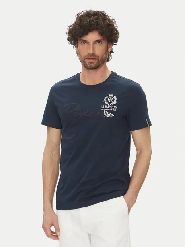 LA MARTINA La Martina T-shirt Algernon MAR300 JS206 Tamnoplava Regular Fit