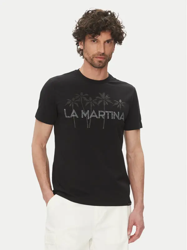 LA MARTINA La Martina T-shirt Andy MAR311 JS324 Crna Regular Fit