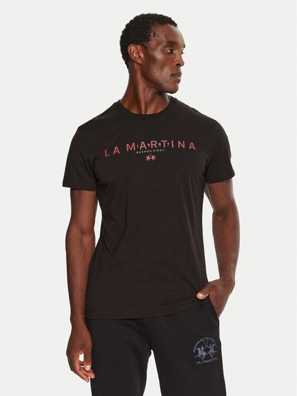La Martina La Martina T-shirt ZMR007 JS206 Crna Regular Fit