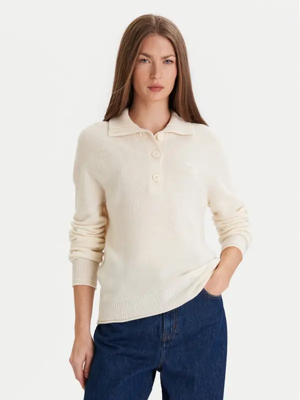 Lacoste Lacoste Džemper AF4010 Écru Regular Fit
