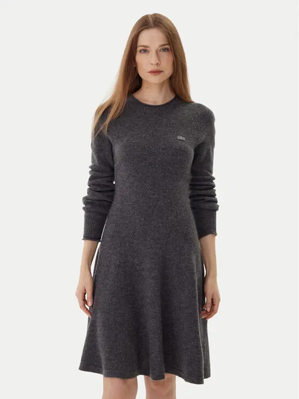 Lacoste Lacoste Džemper haljina EF4161 Siva Regular Fit