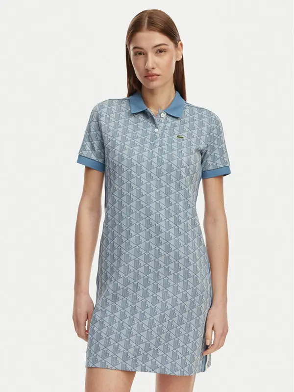 Lacoste Lacoste Haljina za svaki dan EF2655 Svijetlo plava Slim Fit