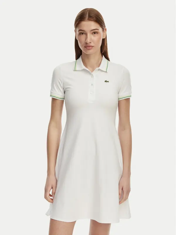 Lacoste Lacoste Haljina za svaki dan EF5288 Bijela Regular Fit