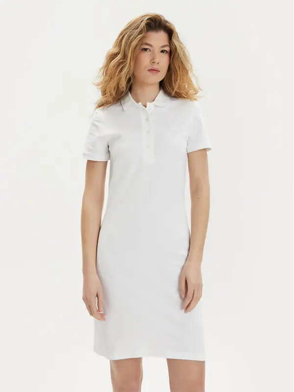 Lacoste Lacoste Haljina za svaki dan EF5473 Bijela Slim Fit
