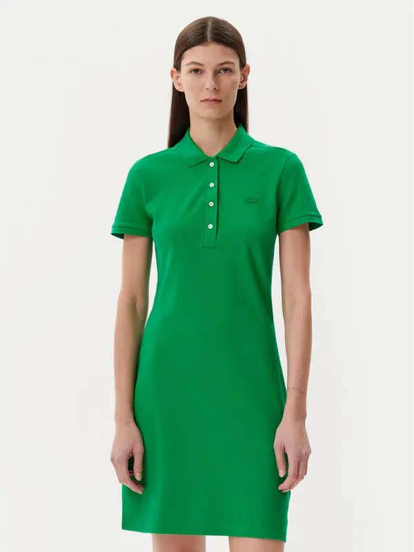 Lacoste Lacoste Haljina za svaki dan EF5473 Zelena Slim Fit