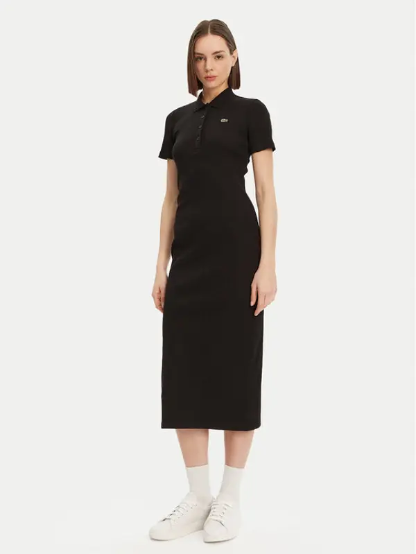 Lacoste Lacoste Haljina za svaki dan EF9622 Crna Slim Fit