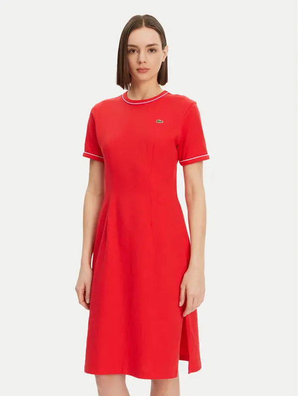 Lacoste Lacoste Haljina za svaki dan EF9988 Crvena Slim Fit