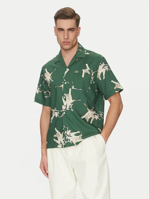 Lacoste Lacoste Košulja CH0113 Zelena Relaxed Fit