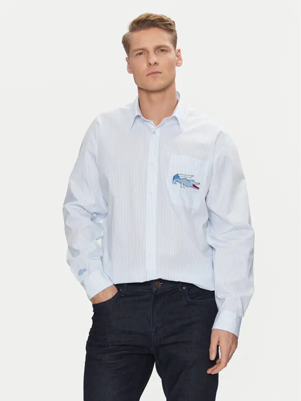 Lacoste Lacoste Košulja CH4548 Svijetloplava Relaxed Fit