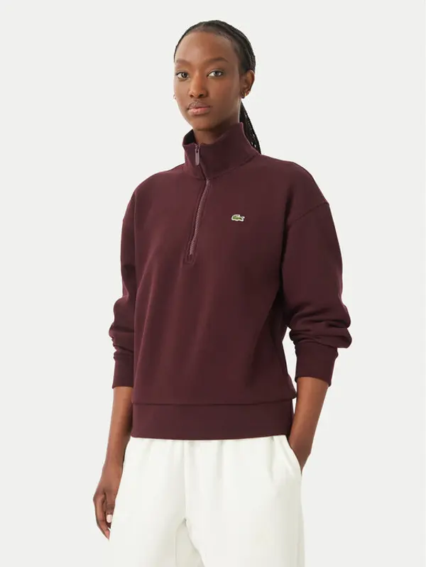 Lacoste Lacoste Majica dugih rukava SF5271 Tamno smeđa Regular Fit