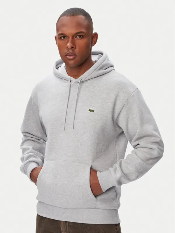 Lacoste Lacoste Majica dugih rukava SH8863 Svijetlo siva Relaxed Fit