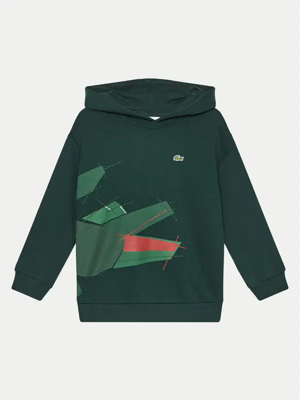 Lacoste Lacoste Majica dugih rukava SJ2561 Zelena Oversize