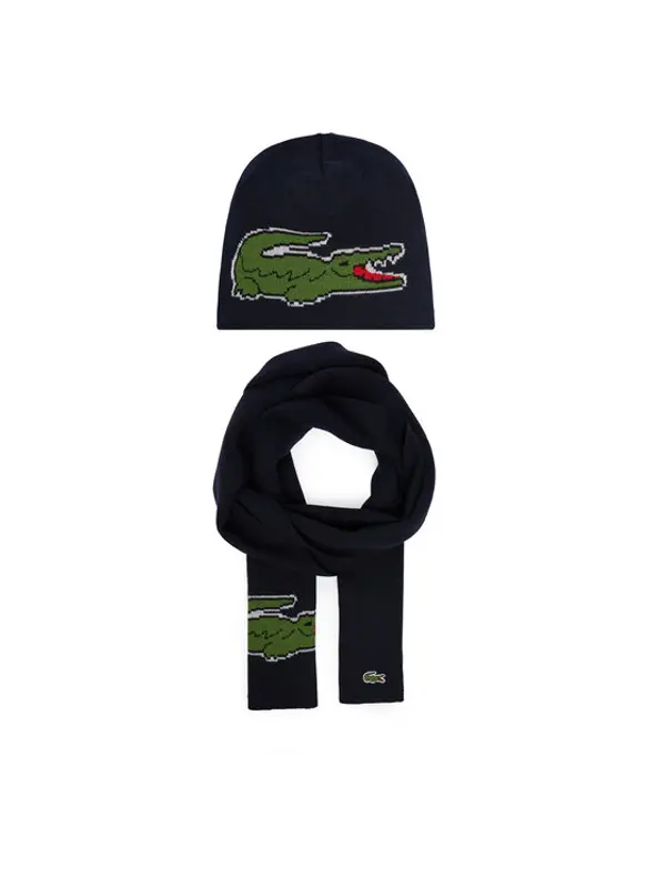 Lacoste Lacoste Set šal i kapa RB1515-00 Tamnoplava