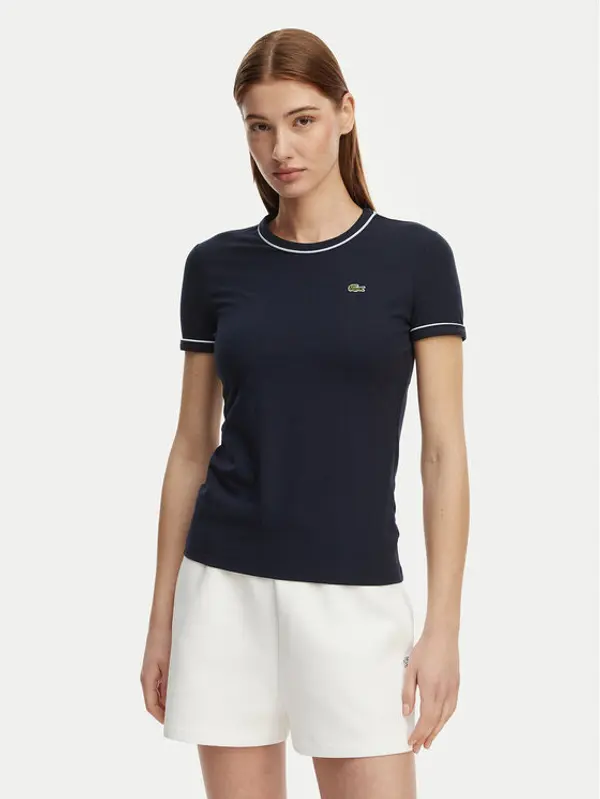 Lacoste Lacoste T-shirt TF5289 Tamnoplava Slim Fit