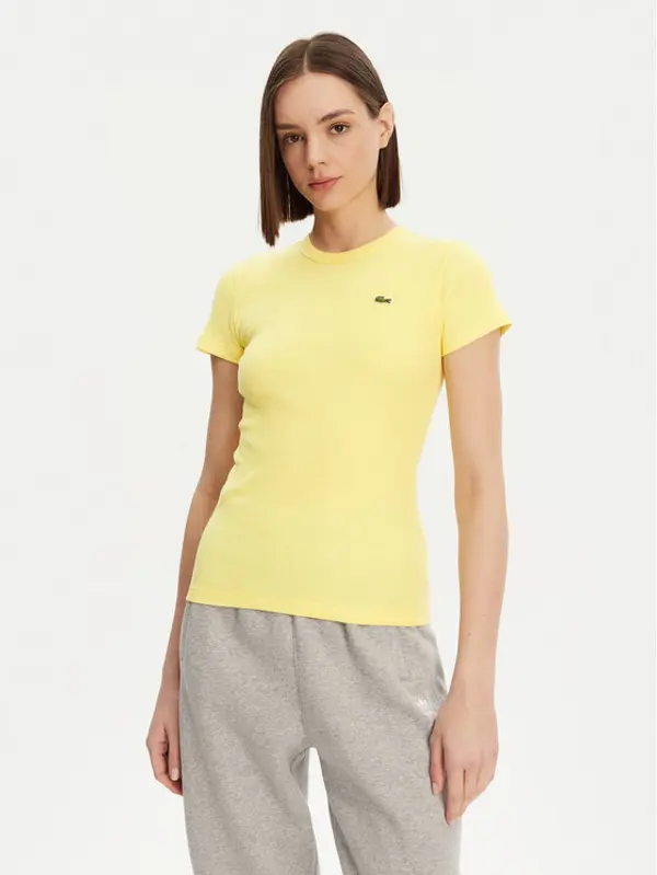 Lacoste Lacoste T-shirt TF5538 Žuta Slim Fit