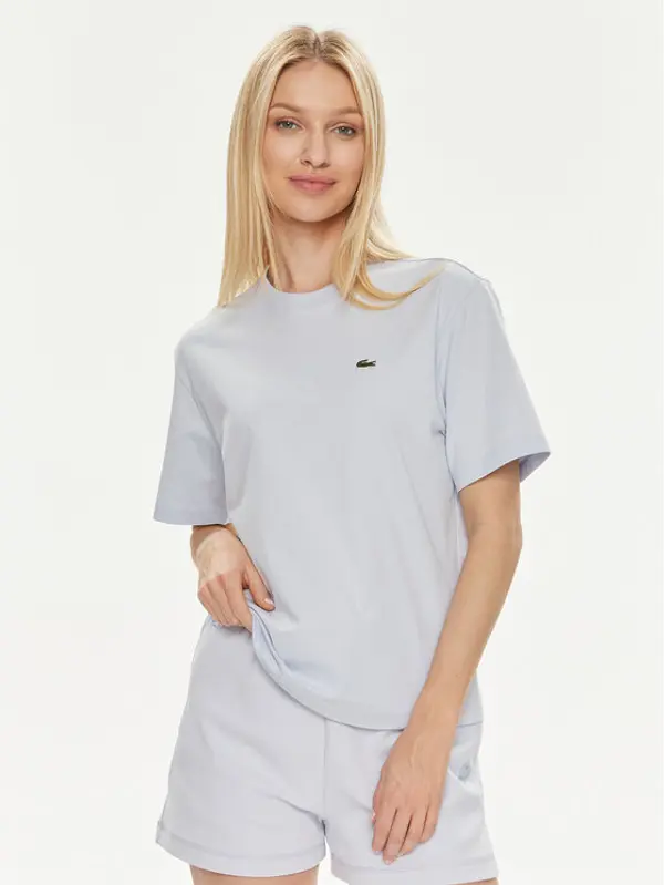 Lacoste Lacoste T-shirt TF7215 Svijetloplava Loose Fit