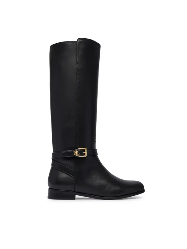 Lauren Ralph Lauren LAUREN RALPH LAUREN Čizme ispod koljena Brooke II Calfskin Tall Boot 802974383004 Crna