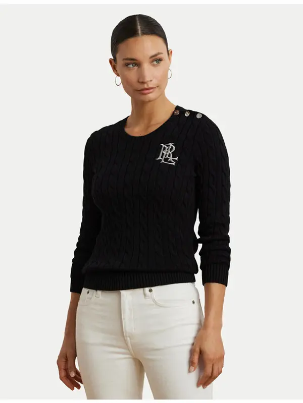 Lauren Ralph Lauren Lauren Ralph Lauren Džemper 200932223001 Crna Slim Fit