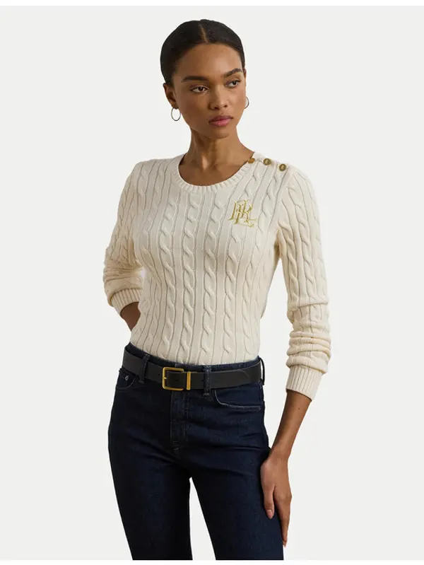 Lauren Ralph Lauren Lauren Ralph Lauren Džemper 200932223002 Écru Slim Fit