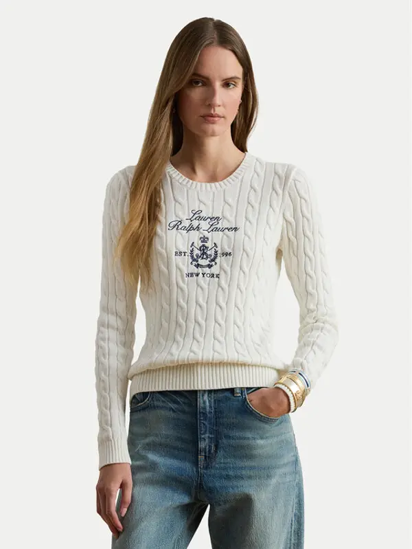 Lauren Ralph Lauren LAUREN RALPH LAUREN Džemper 200P03508003 Bijela Slim Fit