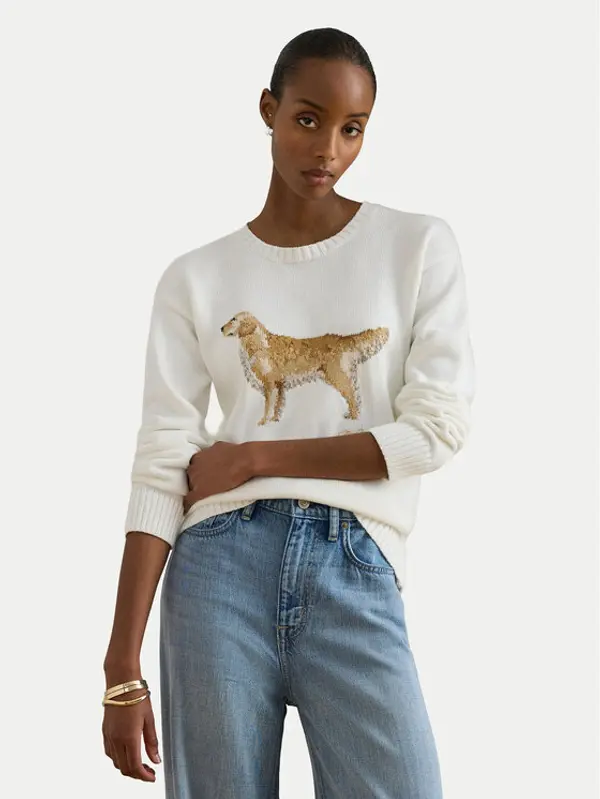 Lauren Ralph Lauren LAUREN RALPH LAUREN Džemper 200P10148001 Bijela Relaxed Fit