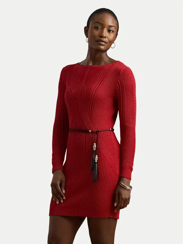 Lauren Ralph Lauren LAUREN RALPH LAUREN Džemper haljina 200971346001 Crvena Slim Fit
