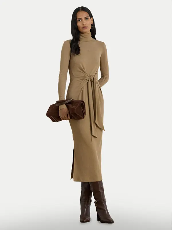 Lauren Ralph Lauren LAUREN RALPH LAUREN Džemper haljina 200980028003 Bež Slim Fit