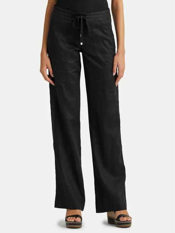 Lauren Ralph Lauren Lauren Ralph Lauren Hlače 200735136001 Crna Wide Leg