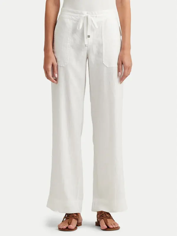 Lauren Ralph Lauren Lauren Ralph Lauren Hlače 200735138001 Bijela Wide Leg