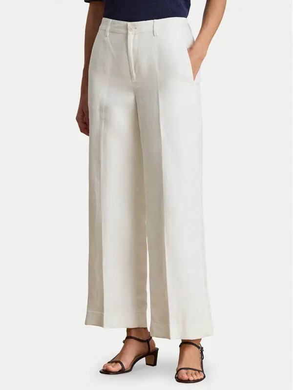 Lauren Ralph Lauren LAUREN RALPH LAUREN Hlače 200P08107001 Bijela Wide Leg