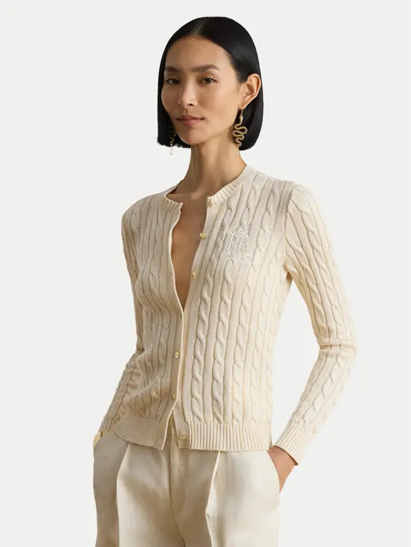 Lauren Ralph Lauren LAUREN RALPH LAUREN Kardigan 200P14040001 Krem Regular Fit