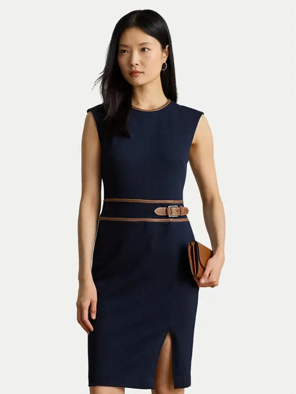 Lauren Ralph Lauren LAUREN RALPH LAUREN Koktel haljina 200980040001 Tamnoplava Slim Fit