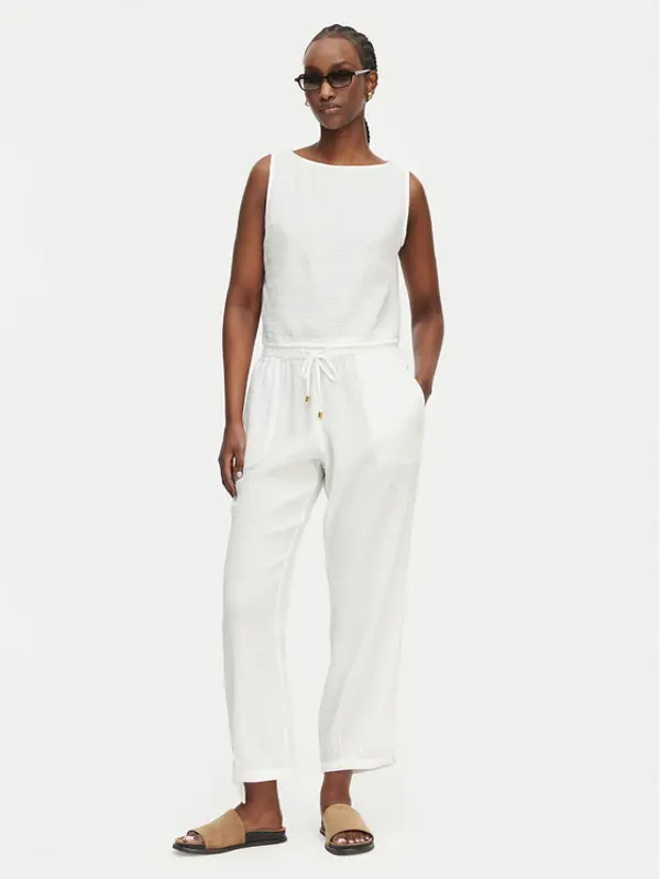 Lauren Ralph Lauren LAUREN RALPH LAUREN Komplet topića i hlača Double Gauze 20617192 Bijela Regular Fit