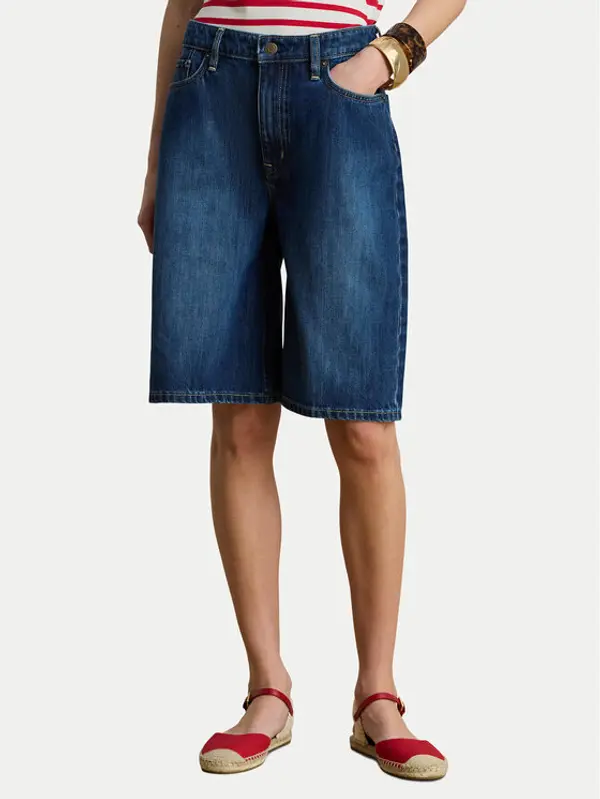 Lauren Ralph Lauren LAUREN RALPH LAUREN Kratke traperice 200P13594001 Plava Wide Leg