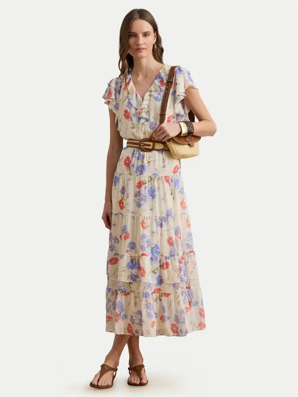 Lauren Ralph Lauren LAUREN RALPH LAUREN Ljetna haljina 200P08686001 Krem Regular Fit