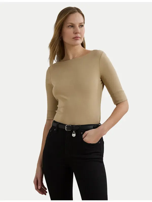 Lauren Ralph Lauren Lauren Ralph Lauren Majica 200654963177 Bež Slim Fit