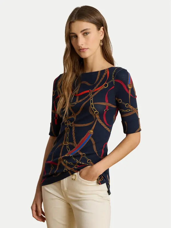 Lauren Ralph Lauren LAUREN RALPH LAUREN Majica 200P03722001 Tamnoplava Slim Fit