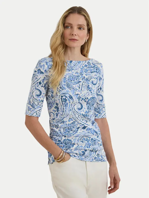 Lauren Ralph Lauren LAUREN RALPH LAUREN Majica 200P09110001 Svijetlo plava Slim Fit