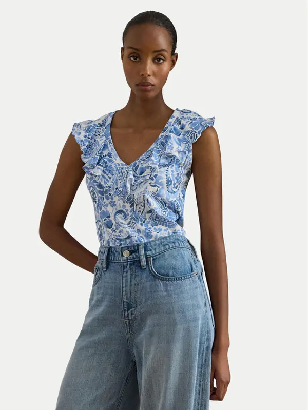 Lauren Ralph Lauren LAUREN RALPH LAUREN Majica 200P13316001 Svijetlo plava Slim Fit