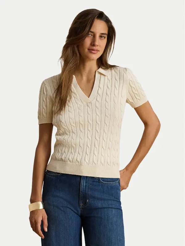 Lauren Ralph Lauren LAUREN RALPH LAUREN Polo 200P14041001 Krem Regular Fit