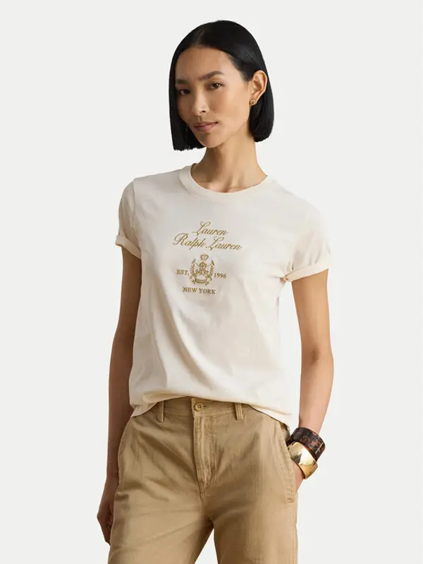 Lauren Ralph Lauren LAUREN RALPH LAUREN T-shirt 200P13943002 Krem Regular Fit